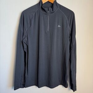 Paradox Mens Merino Blend 1/4 Zip Pullover Base Layer Long Sleeve Black Large